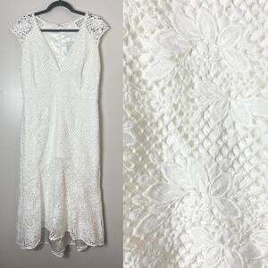 NWT BHLDN MONIQUE LHUILLIER DRESS BRIDE BRIDAL WEDDING WHITE LACE ENGAGEMENT